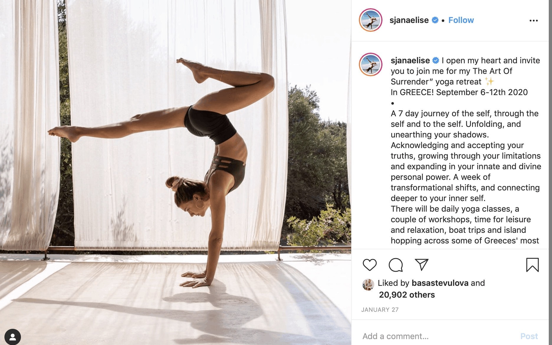 Sjana Elise Earp patří k nejsledovanějším lidem na Instagramu v oblasti fitness, zdroj: Instagram