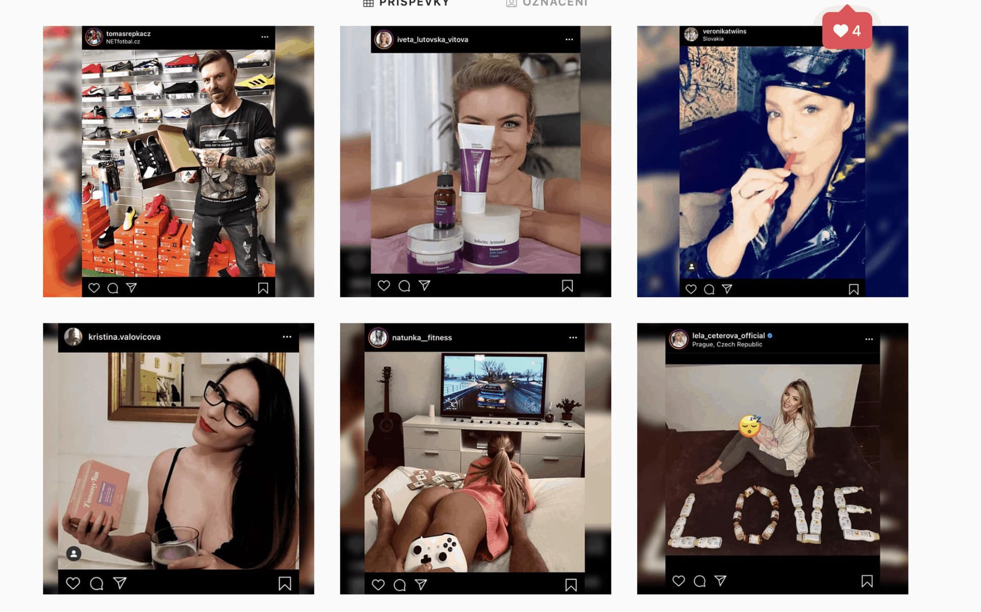 Jak to nedělat se můžete podívat na účet @svetinfluenceru, screenshot z Instagramu