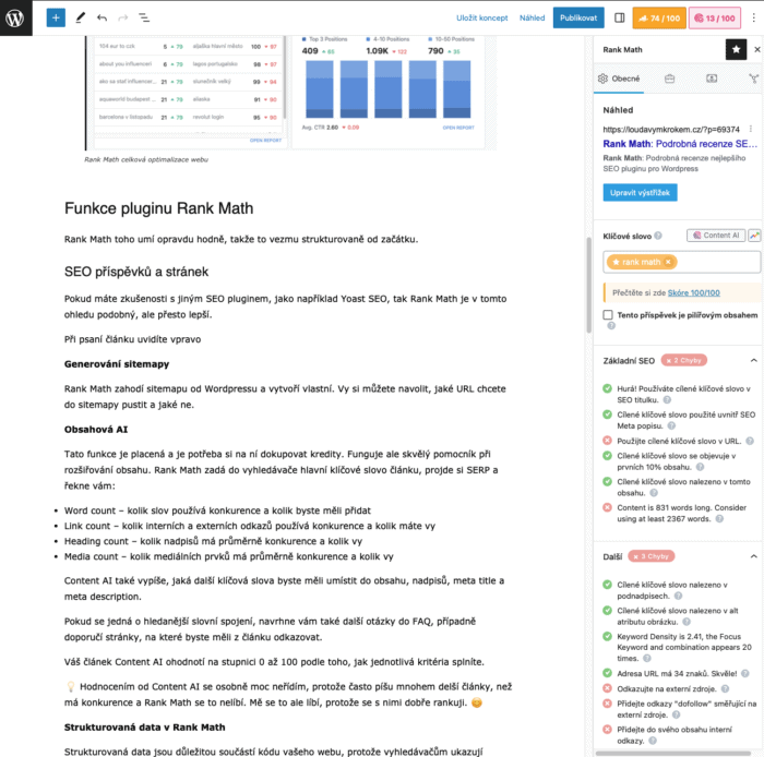 Rank Math: Podrobná recenze SEO pluginu 5 Rank Math pomocník