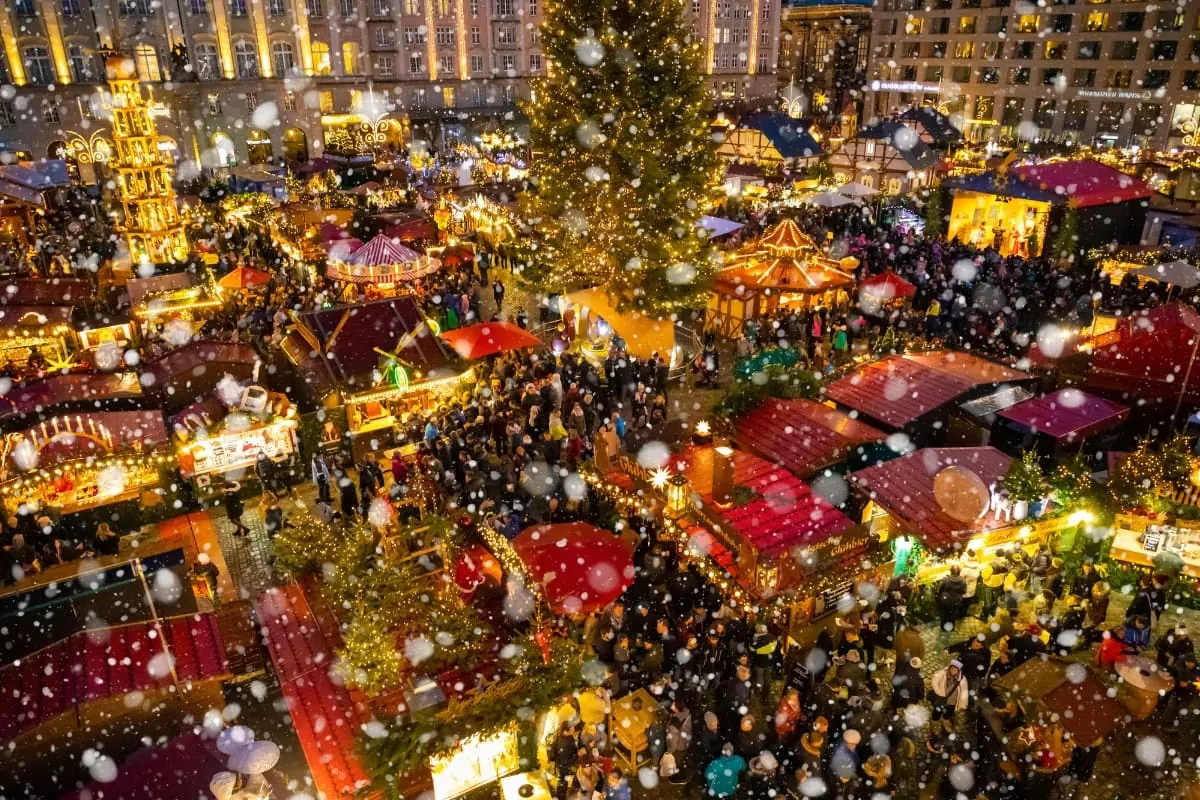 The best Christmas market in Dresden is the Striezelmarkt