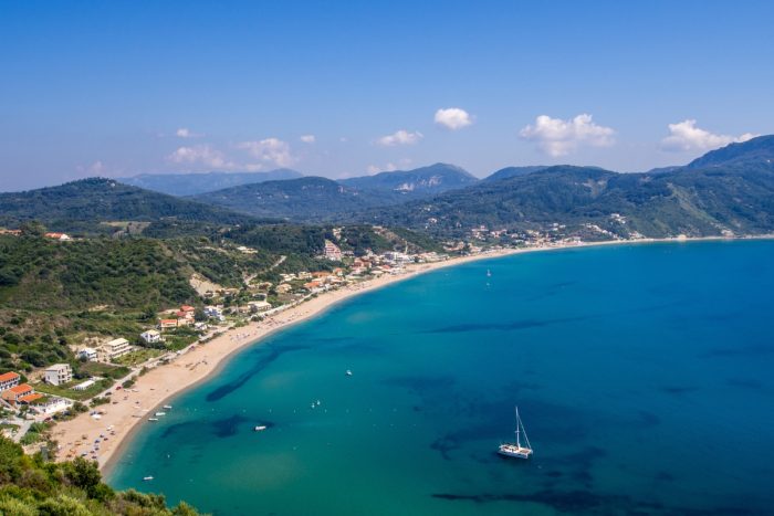 Agios Georgios najkrajšia pláž na Korfu