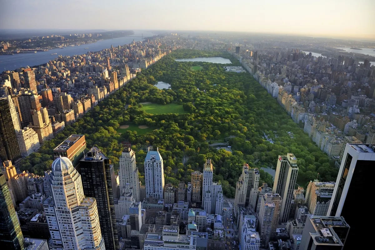 Panoramiczny widok z lotu ptaka na Central Park w Nowym Jorku