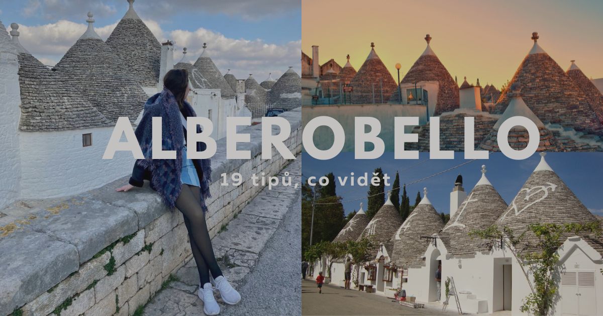 Bílé domky trulli v Alberobellu v Apulii