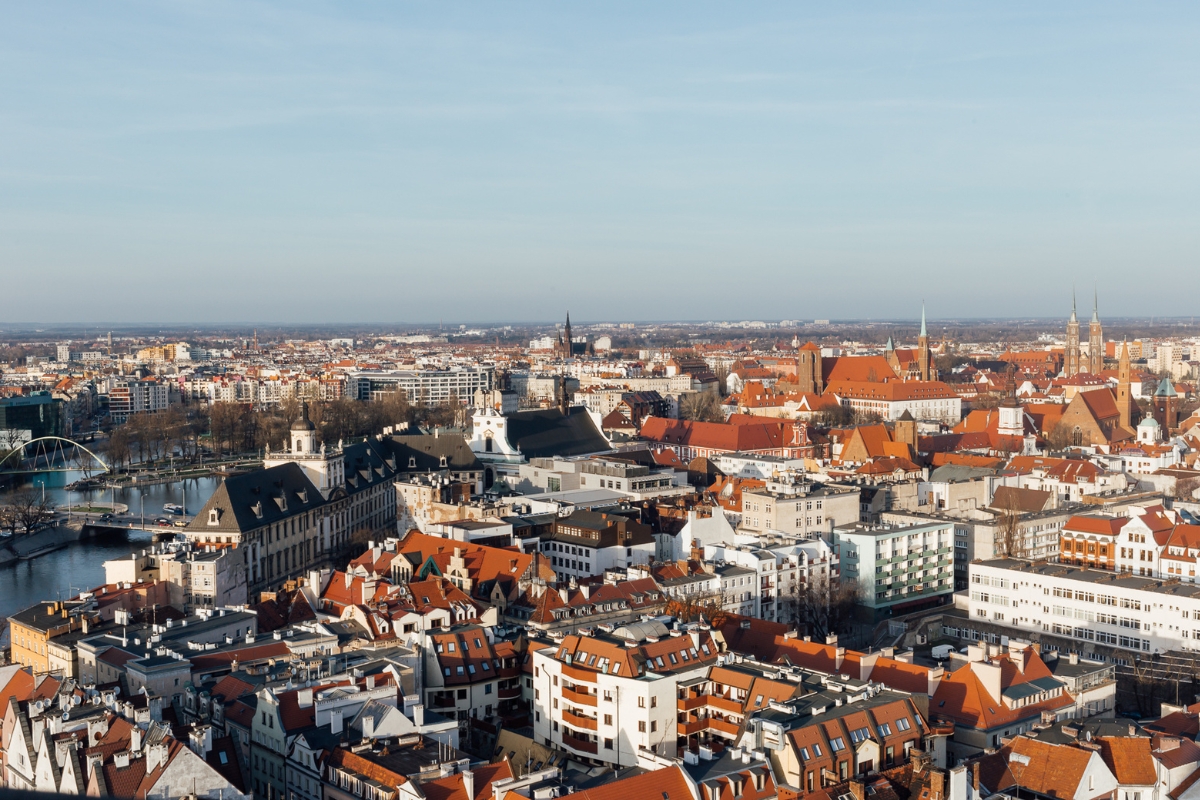 Barevné domy na náměstí Rynek ve Wrocławi