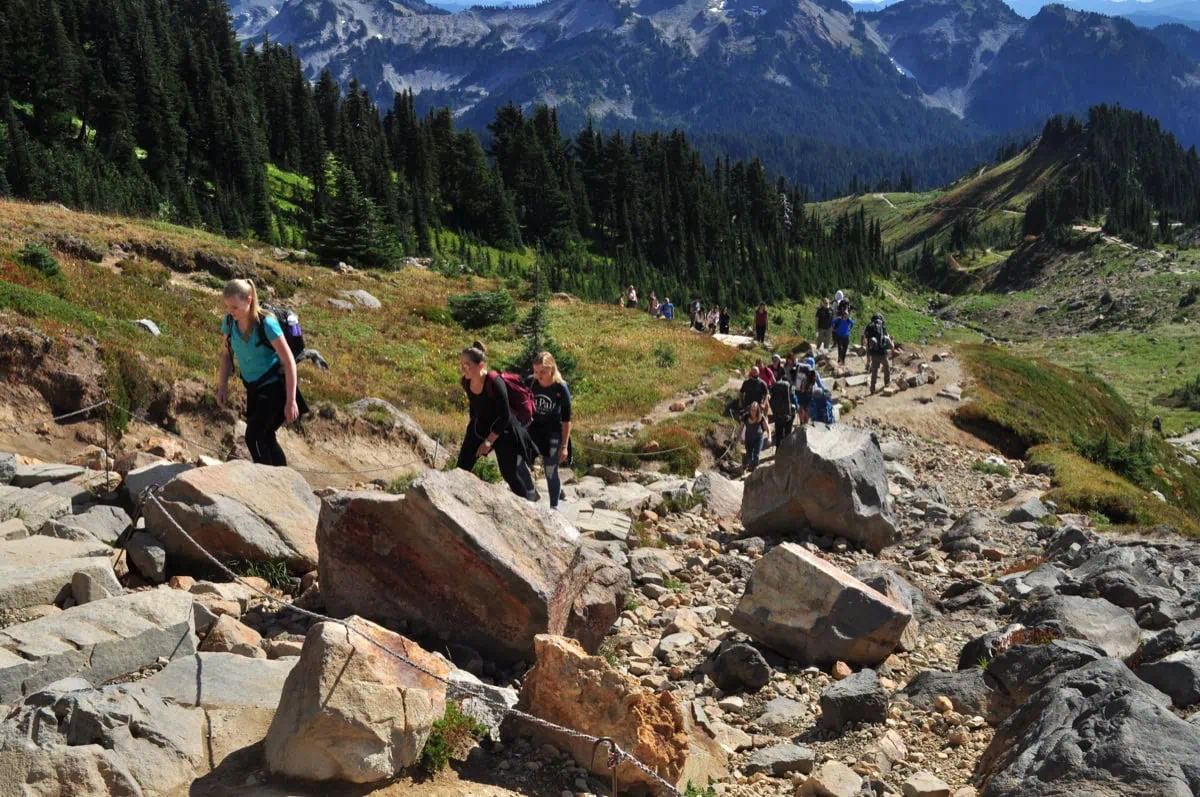 Stezka Skyline Trail s vyhledem na Mount Rainier