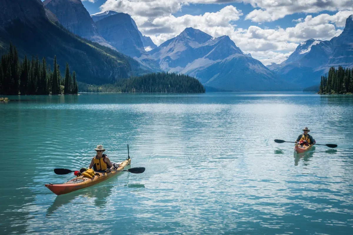 Kanu na Maligne Lake u Jasperu