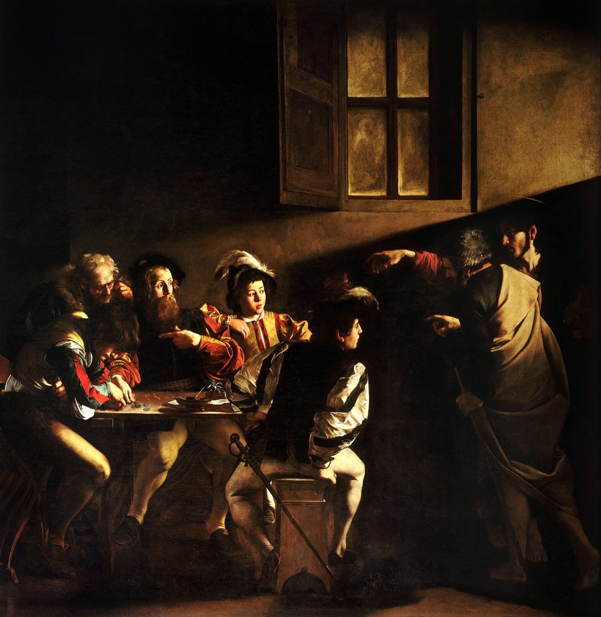 Piazza Navona din Roma, Italia: 9 lucruri de văzut în cea mai frumoasă piață 13 Panza lui Caravaggio Chemarea Sfantului Matei in biserica San Luigi dei Francesi