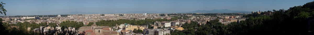 Panorama Říma z pahorku Janiculum (Gianicolo)