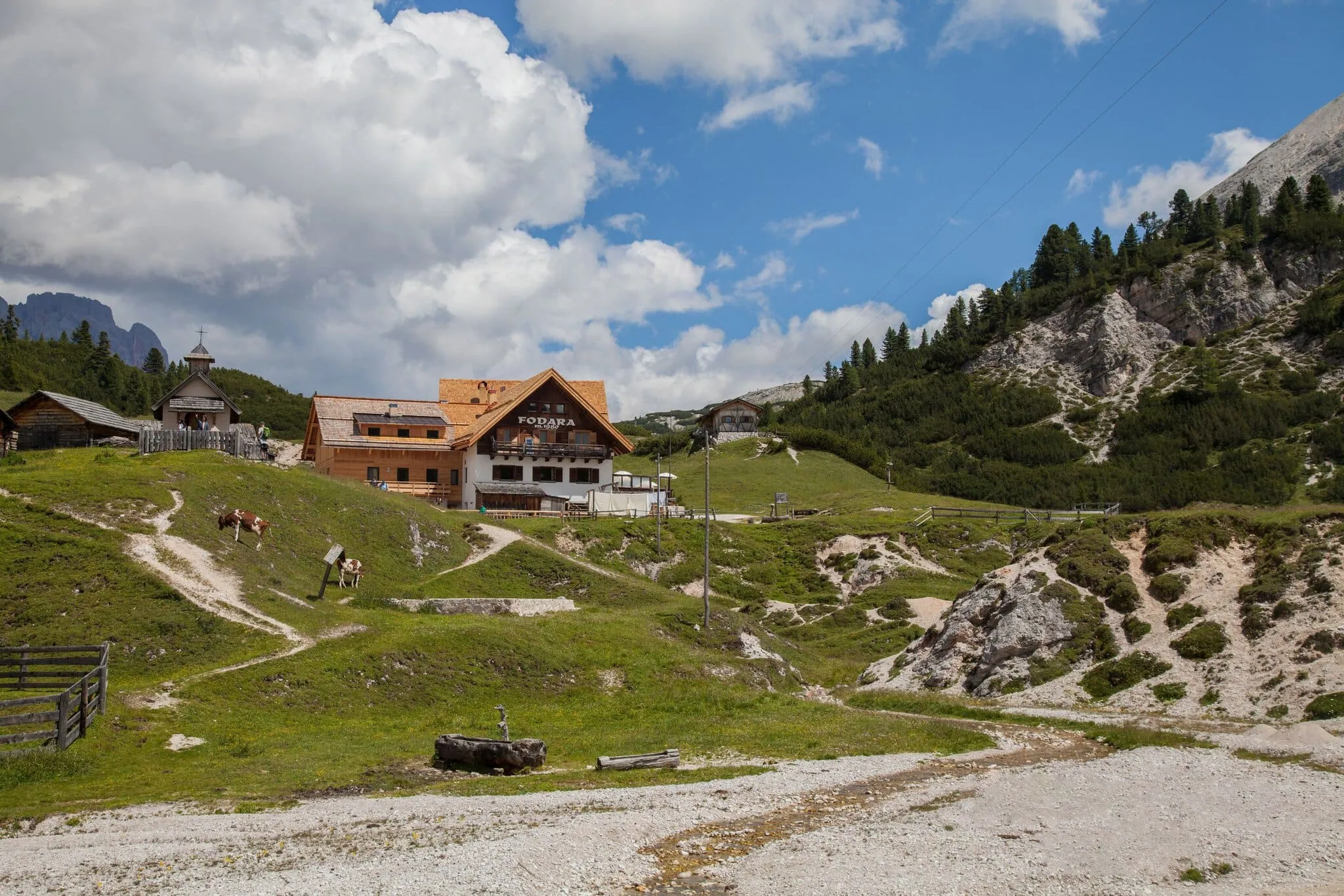 Náhorní plošina Fodara Vedla u Rifugio Sennes na Alta Via 1