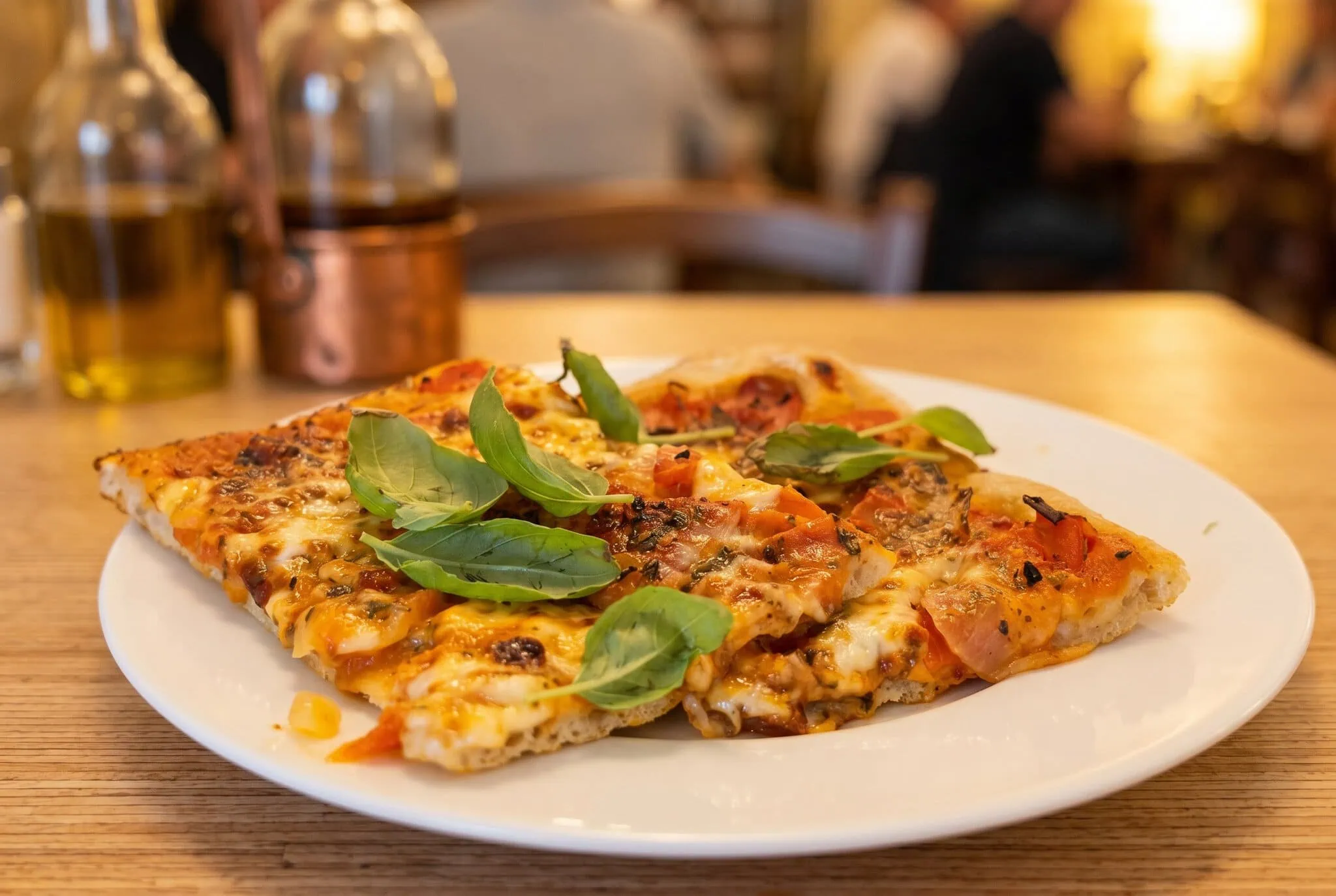 Pizza margherita v římské pizzerii