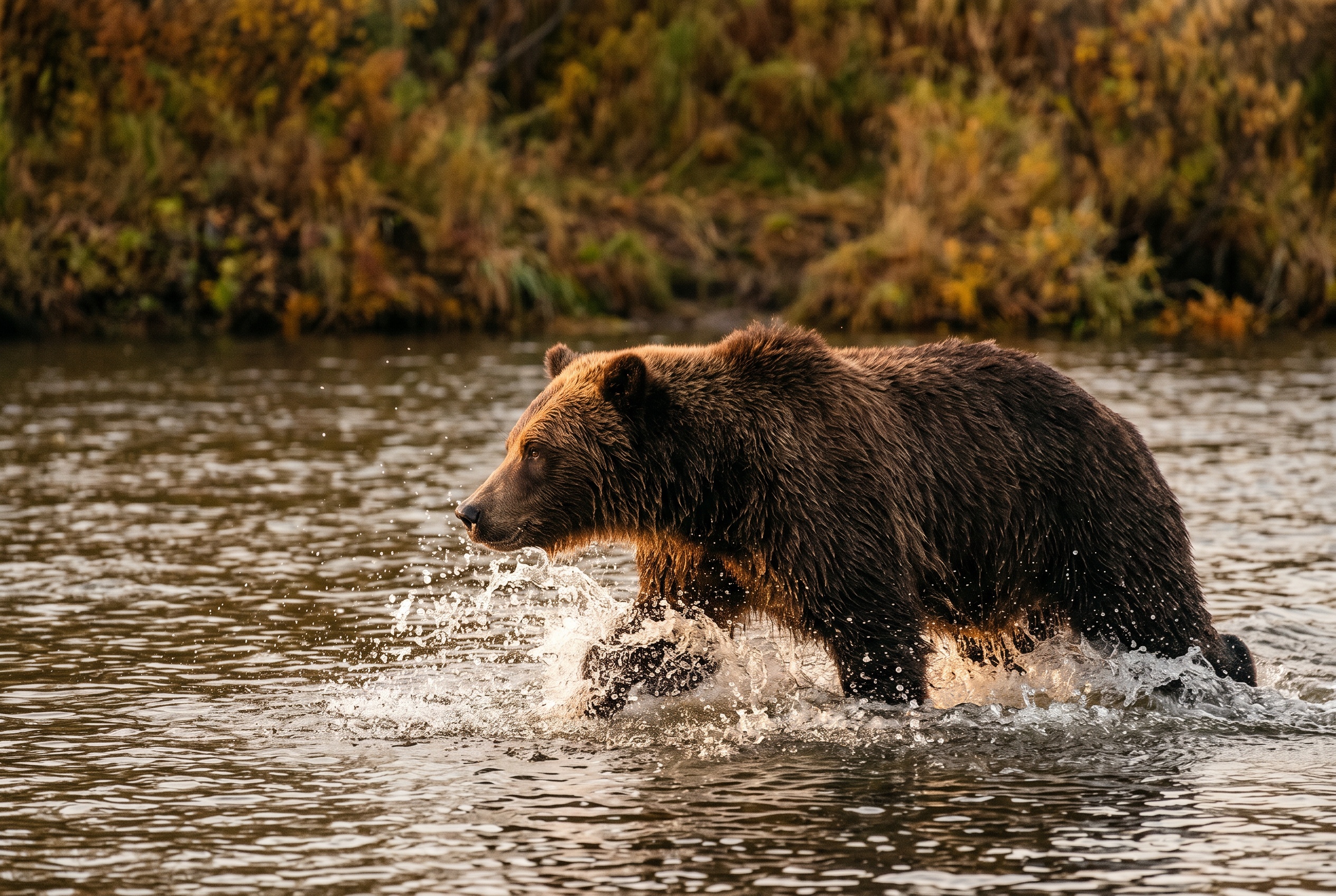Medvědi v Kanadě: Kompletní průvodce bezpečností (bear spray, jak se chovat, co dělat při setkání) 4 Grizzly při jarním lovu v řece po hibernaci