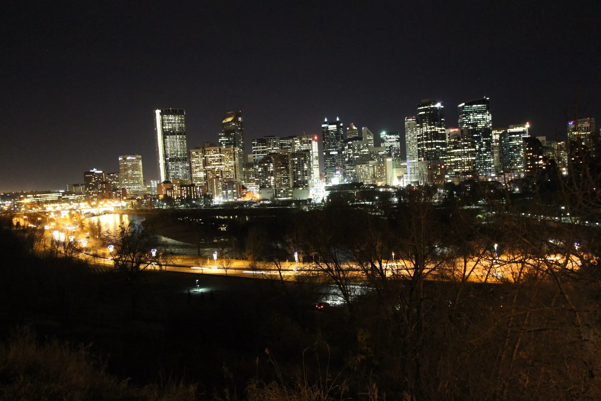 Panorama Calgary z vyhlídky Crescent Heights
