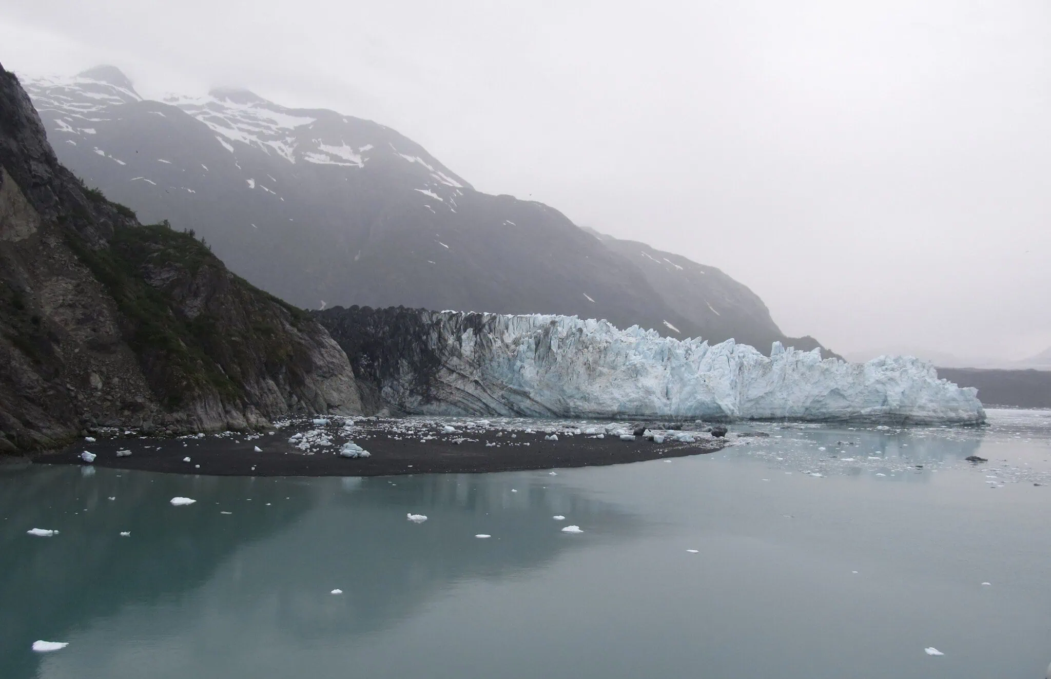 Close-up of Margerie Glacier with cracking ice