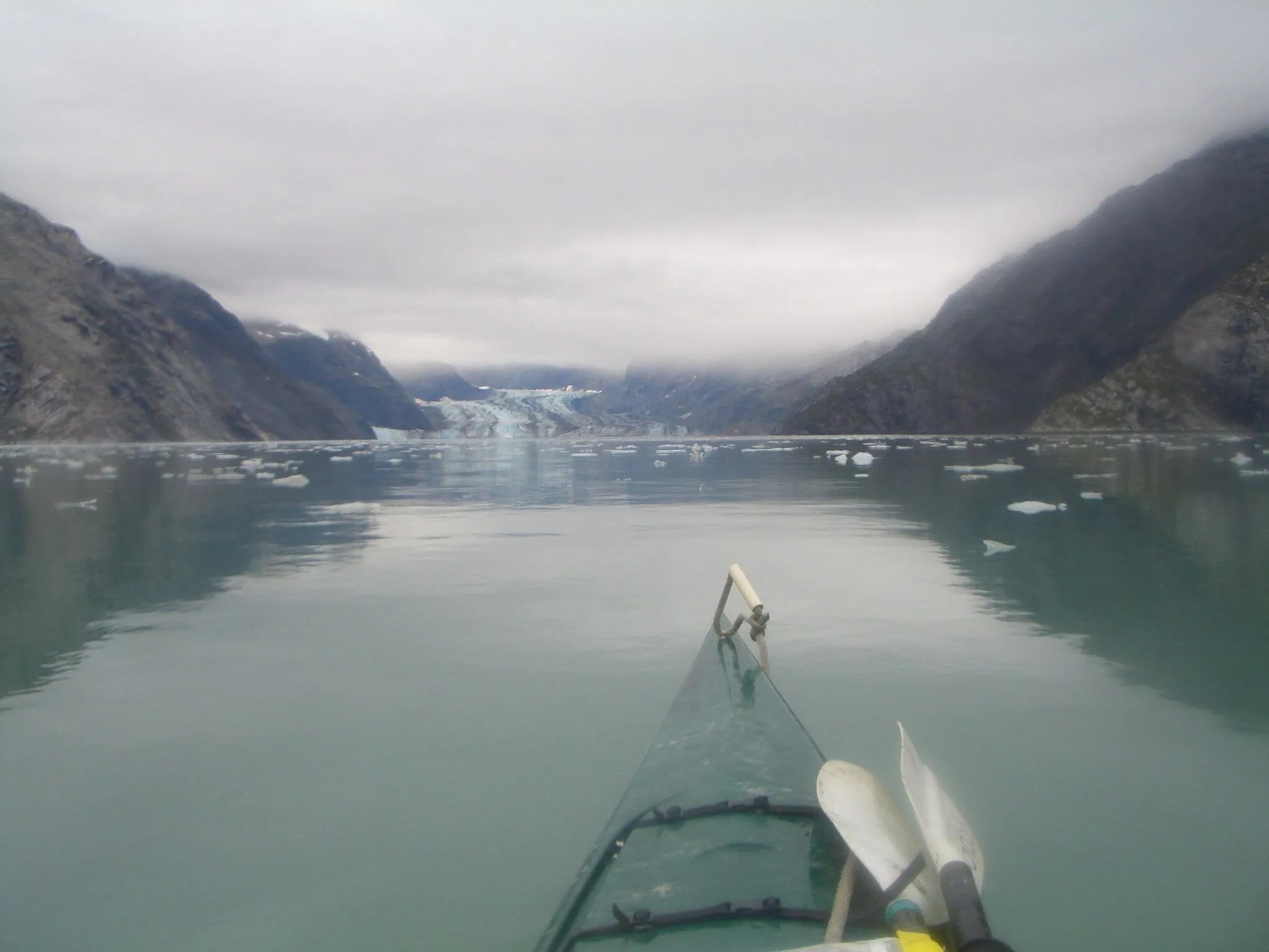 Sea kayak among ice floes in Glacier Bay
