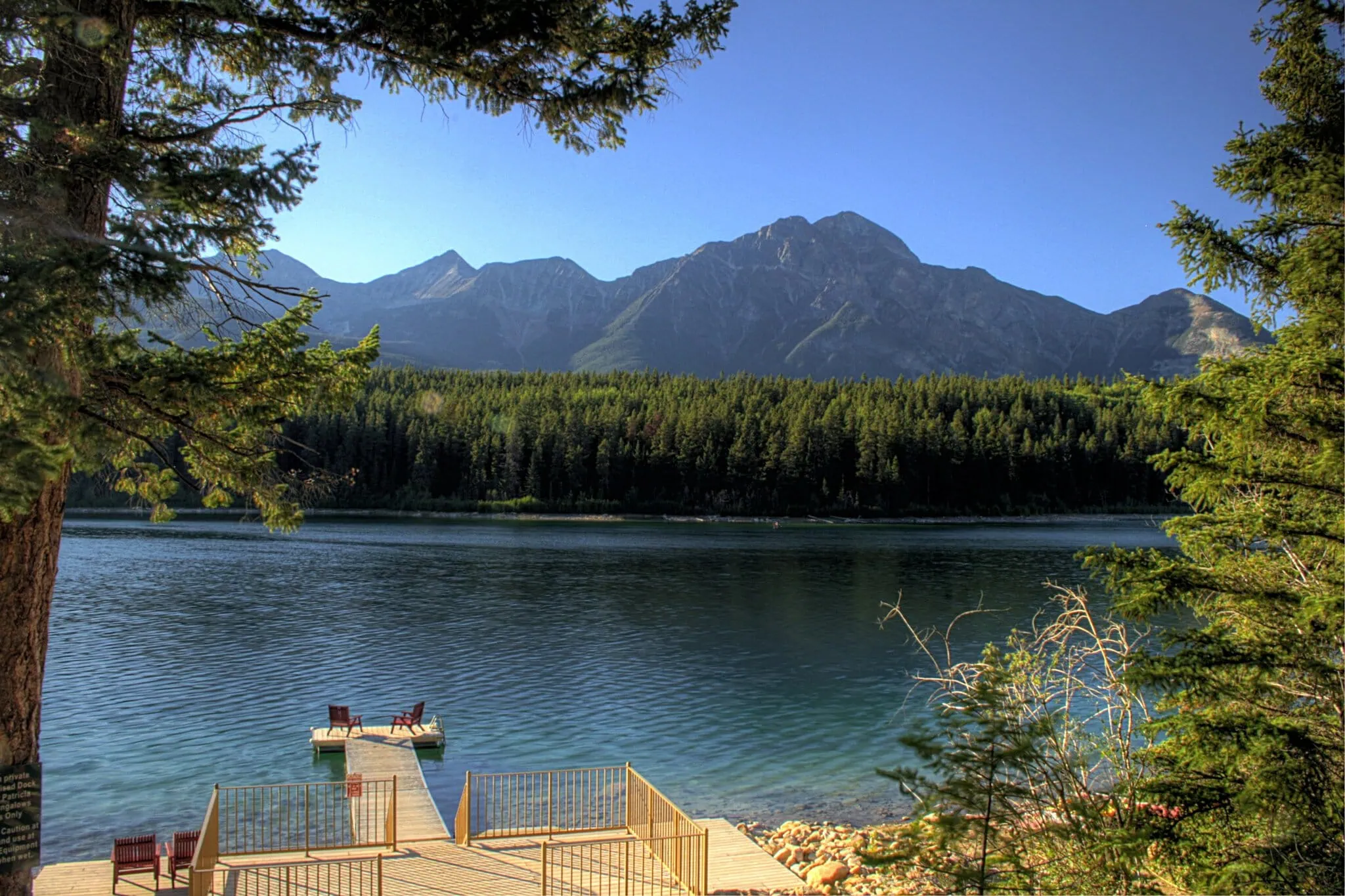 Pyramid Lake with the reflection of Pyramid Mountain