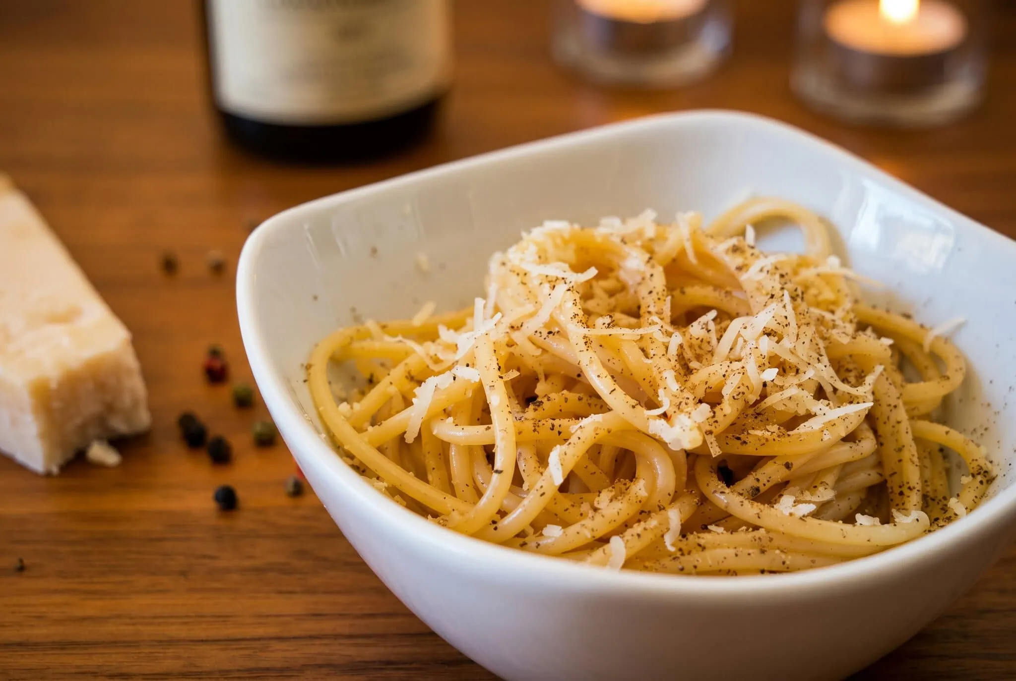 Rímska vegetariánska cacio e pepe v Testacciu