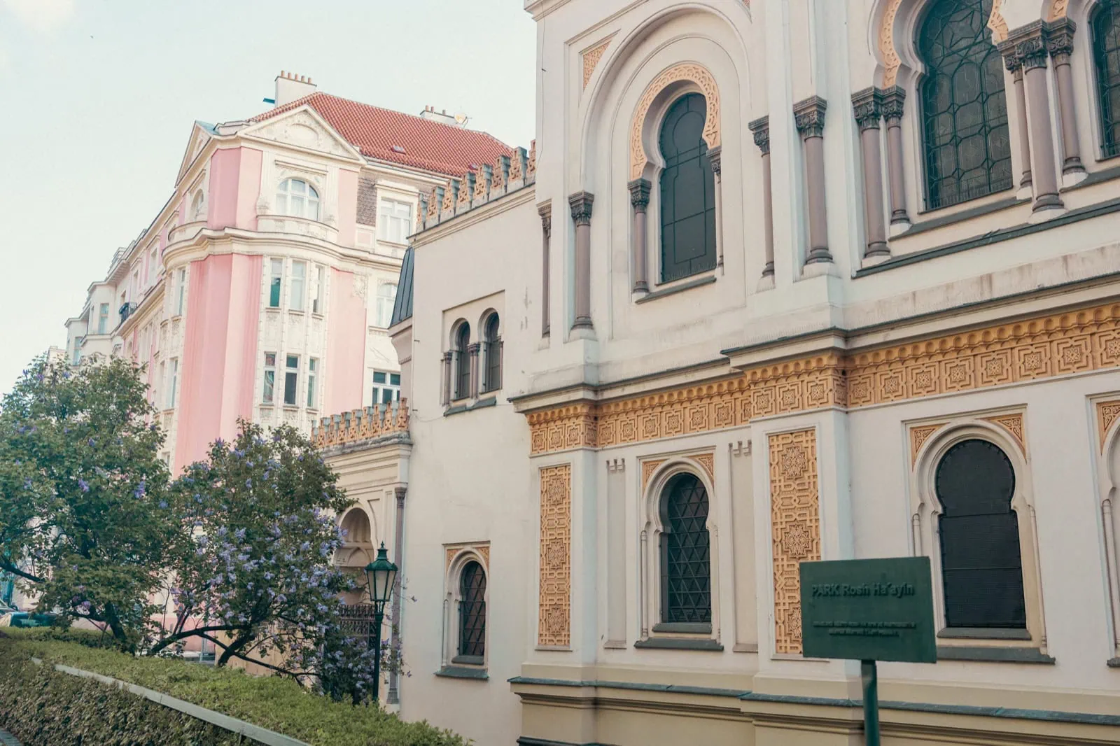 Moorish façade of the Spanish Synagogue in Prague's Josefov