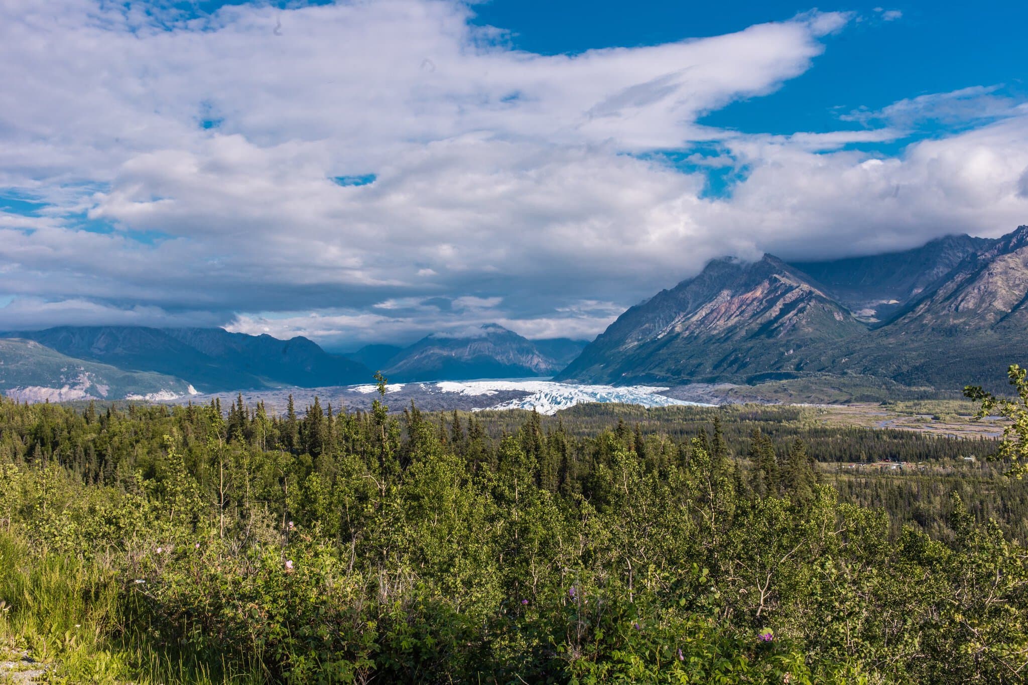 Aljaška roadtrip: Nejlepší itinerář na 7, 10, 14 a 21 dní 16 Matanuska Glacier z vyhlídky na Glenn Highway