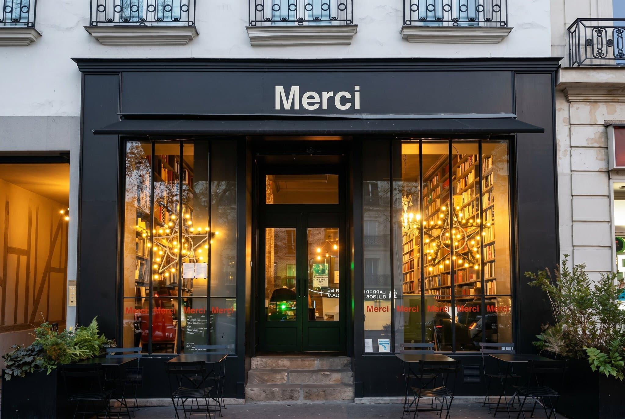 Shopping i Paris: Concept stores, varuhus och vintage (komplett shoppingguide) 16 Röd Fiat 500 på innergården till concept store Merci
