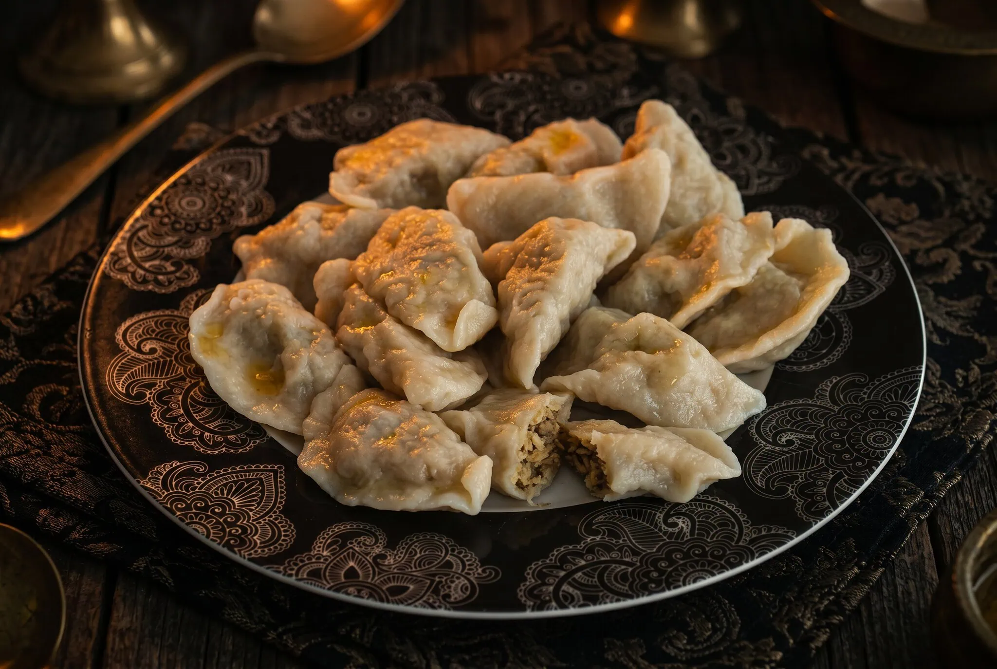 Polské pierogi plněné mletým masem