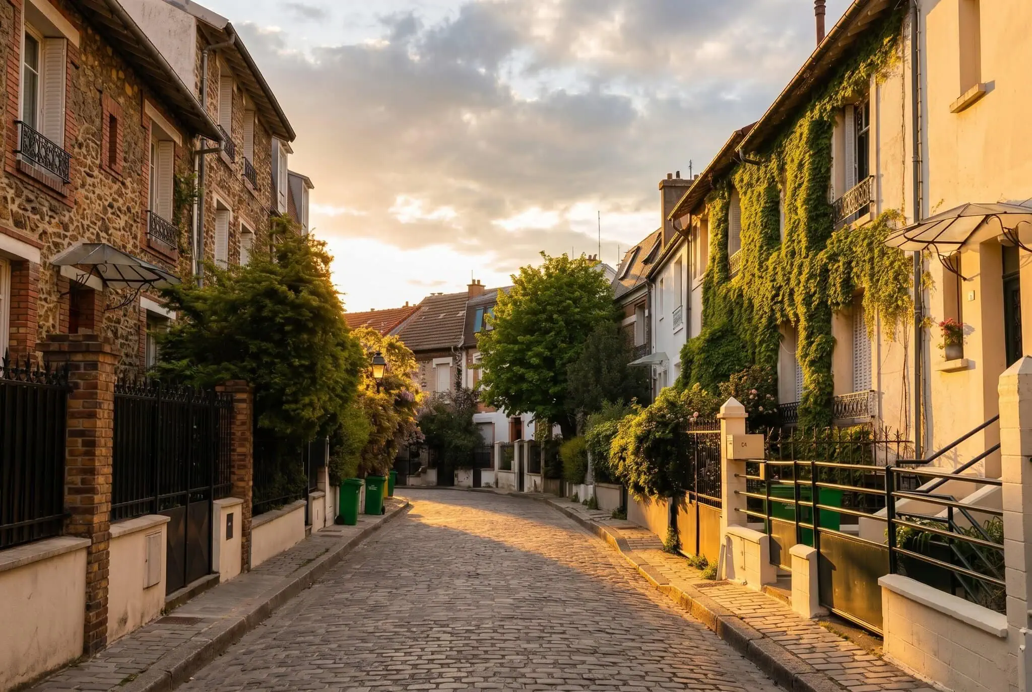Vidiecke domčeky štvrte La Campagne à Paris v 20. obvode