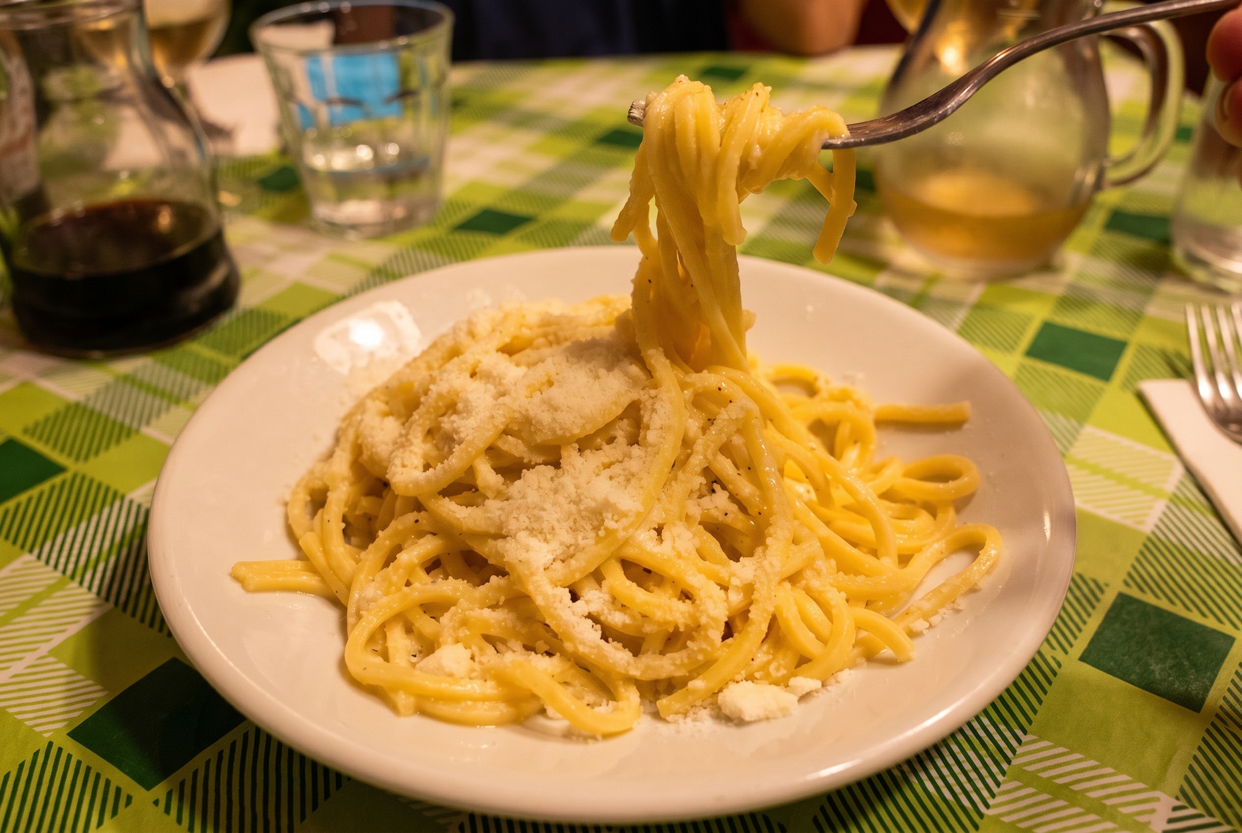 Vegetariánská pasta v římské trattorii