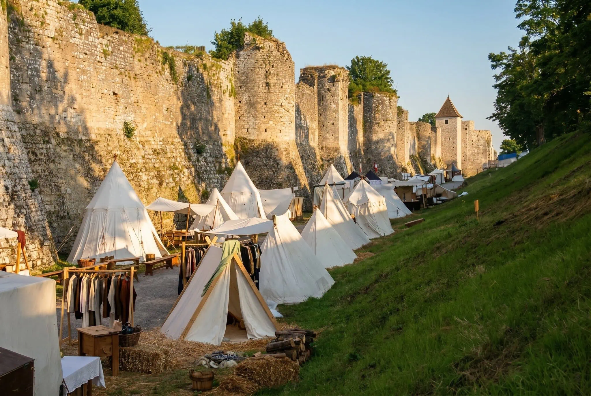 Středověké hradby a věže města Provins
