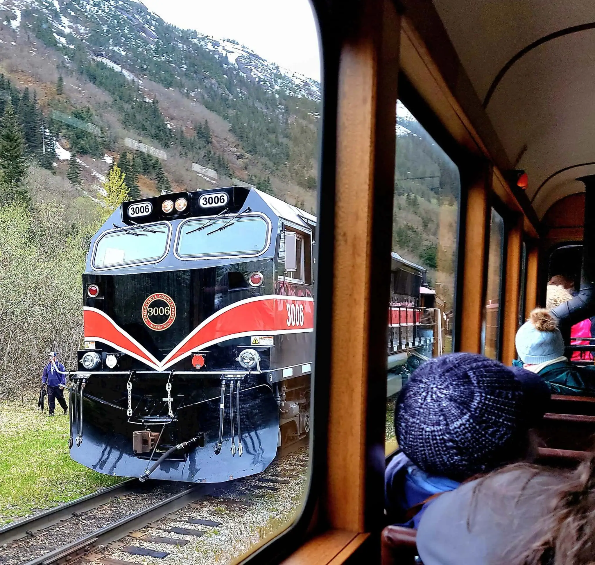 Trein van de White Pass and Yukon Route bij Skagway