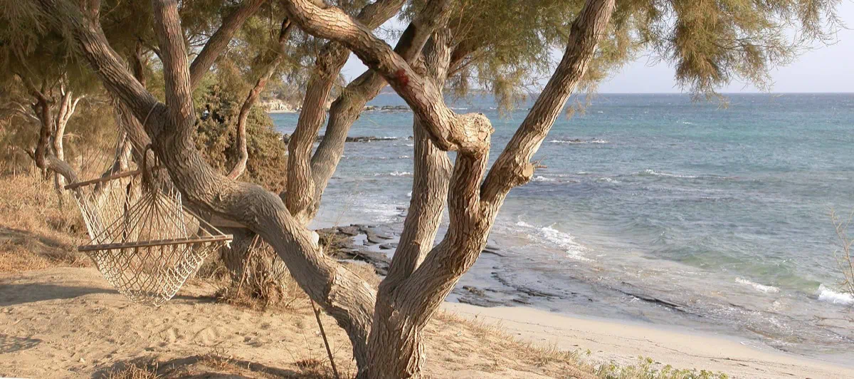 Kastraki beach on the western coast of Naxos