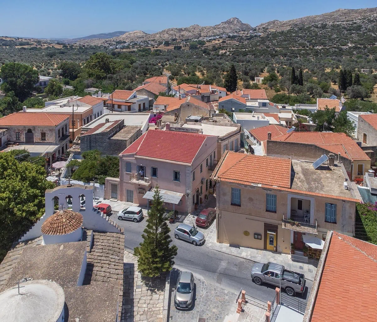 The village of Halki with its neoclassical houses in the Tragea valley