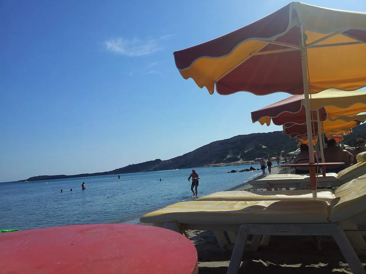 Paradise Beach on the southern coast of Kos