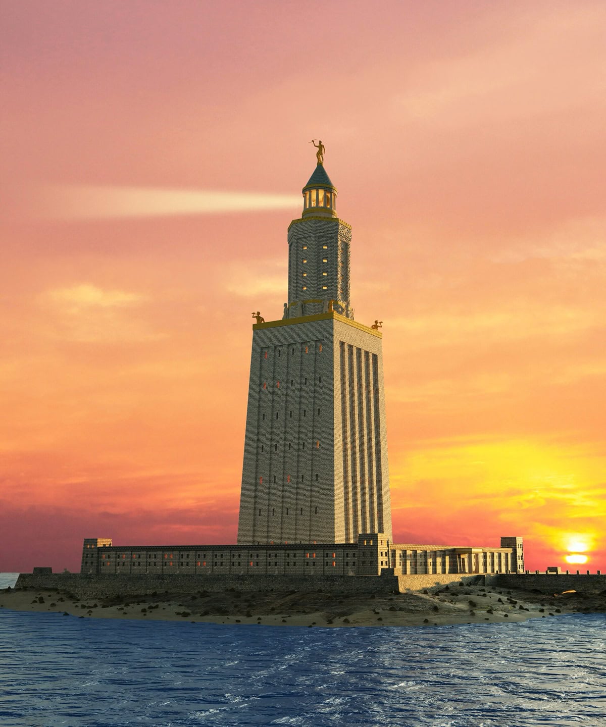 Cele șapte minuni ale lumii: antice și noi la un loc 8 Reconstrucția farului de pe insula Pharos, lângă Alexandria