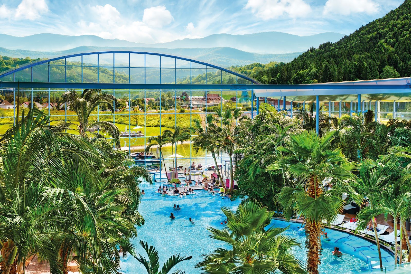 Najlepšie aquaparky v Nemecku: 11 tipov, kam vyraziť v roku 2026 5 Palmová oáza v Badeparadies Schwarzwald pri jazere Titisee