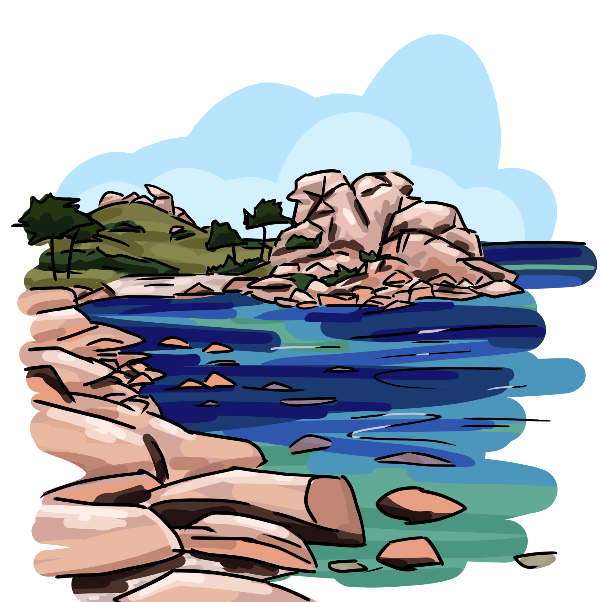 Den 6: Růžové pobřeží Côte de Granit Rose