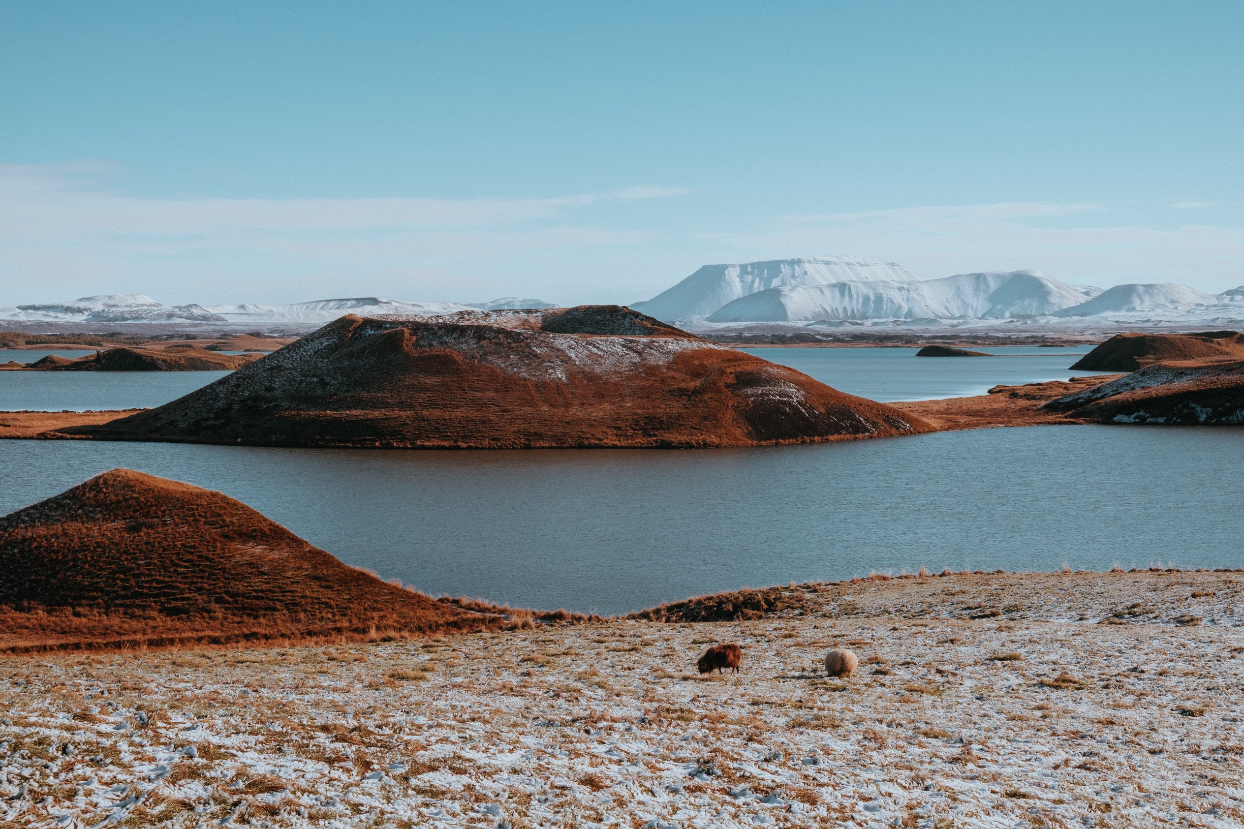 Marsovská geotermální krajina Hverir u jezera Mývatn