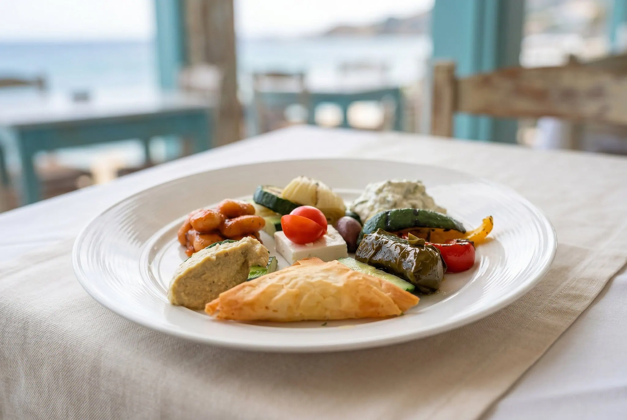 Un piatto di antipasti greci mezedes