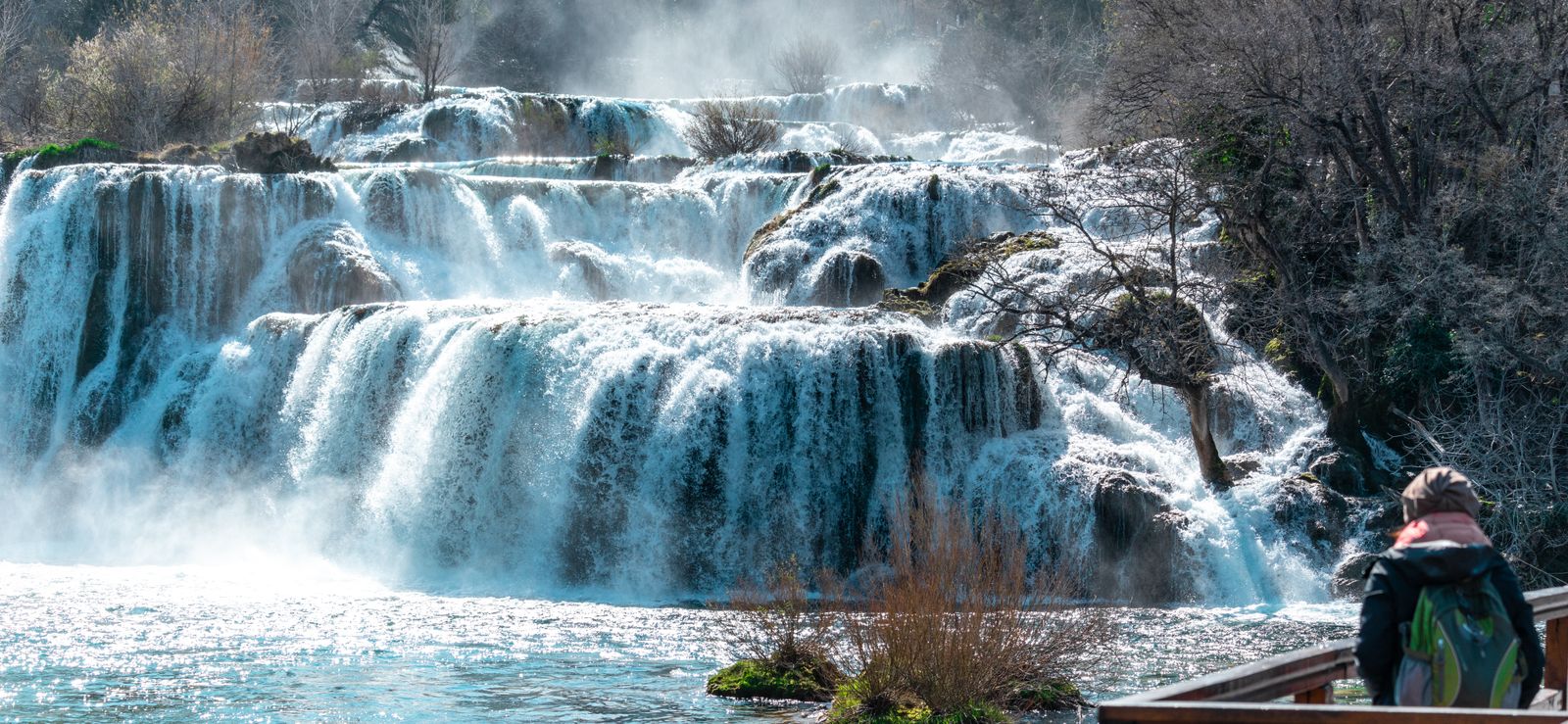 Parco Krka in primavera con portata elevata