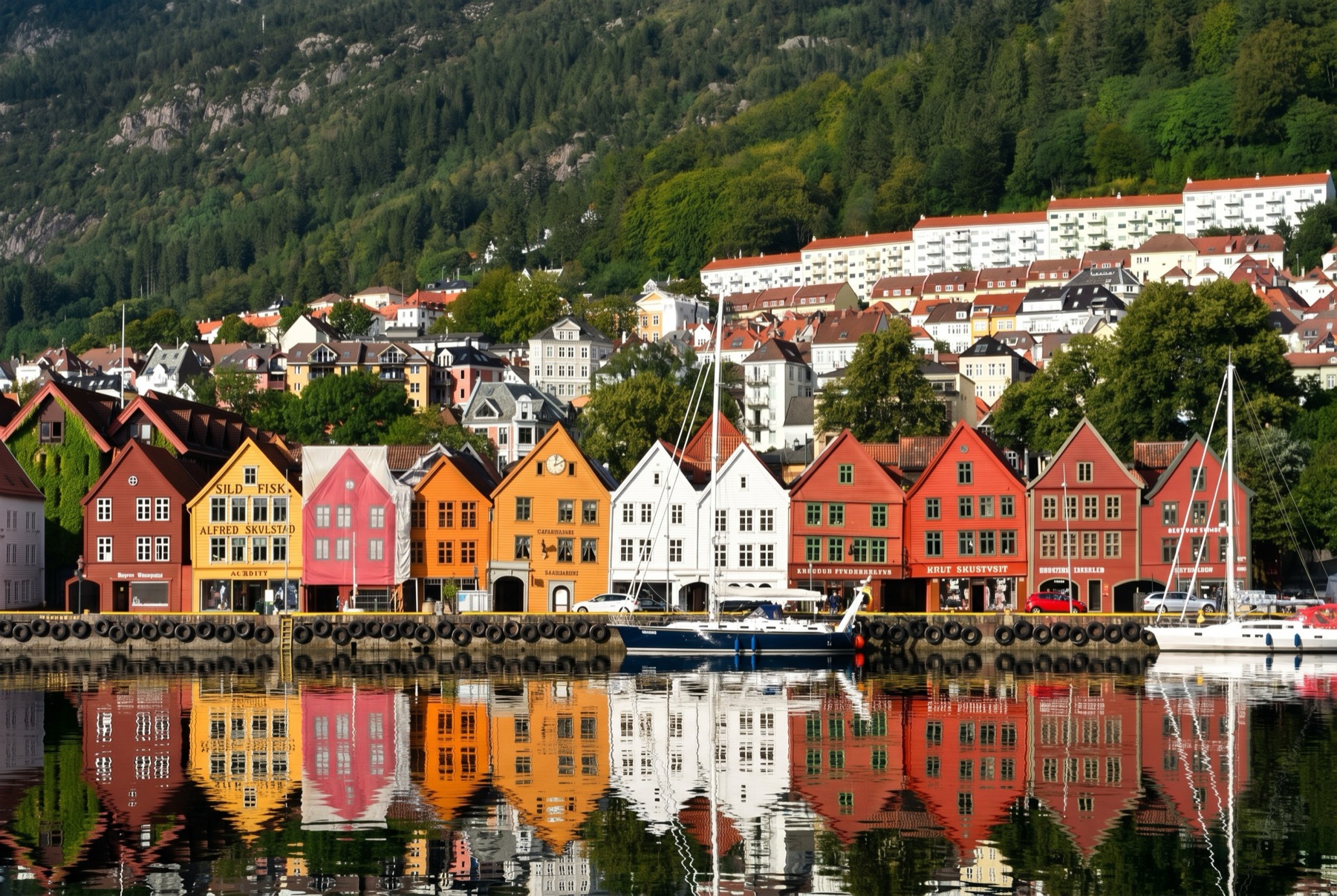 Hanzovní čtvrť Bryggen v Bergenu