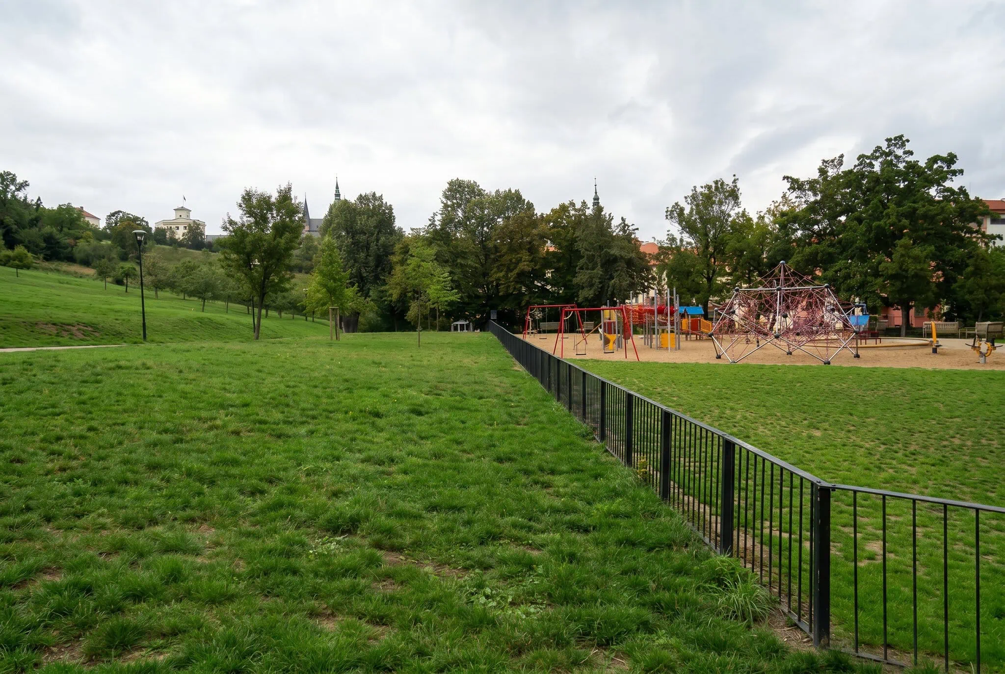 Petřín Prague: Complete Guide (Tower, Mirror Maze, Funicular, Rose Garden) 11 Children's playground in the Seminary Garden on Petřín
