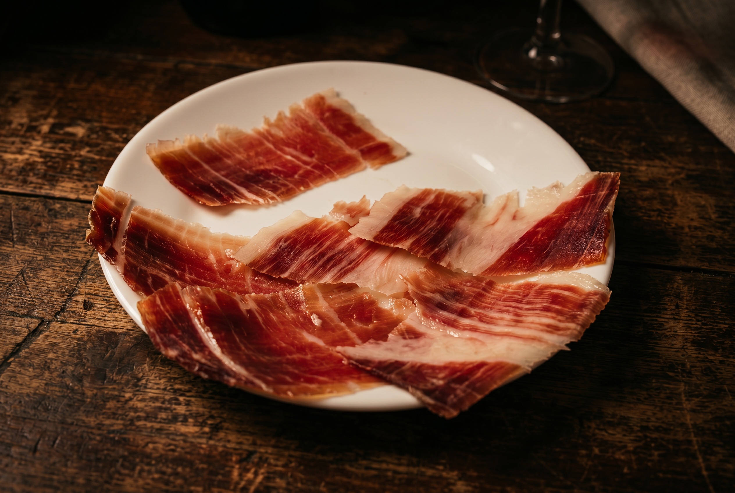 Jamón ibérico nakrájený na tenké plátky
