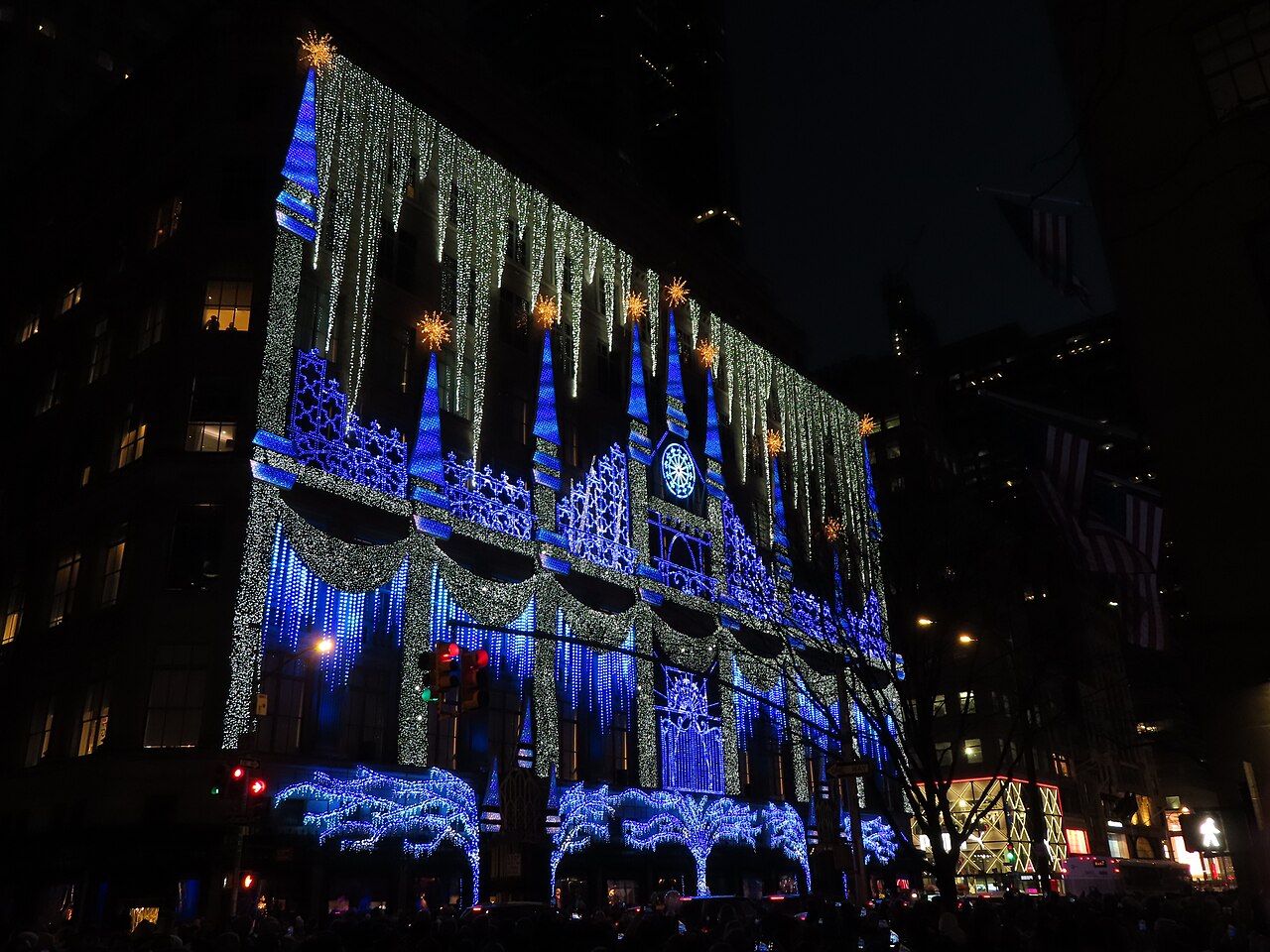 New York in Winter: 12 Things You Must Do in 2026 4 Christmas light show on the facade of Saks Fifth Avenue