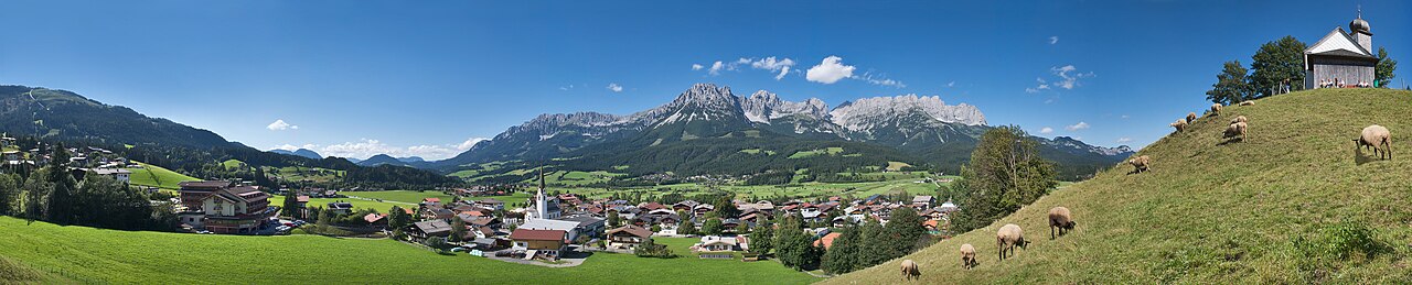 Vesnice Ellmau pod masivem Wilder Kaiser