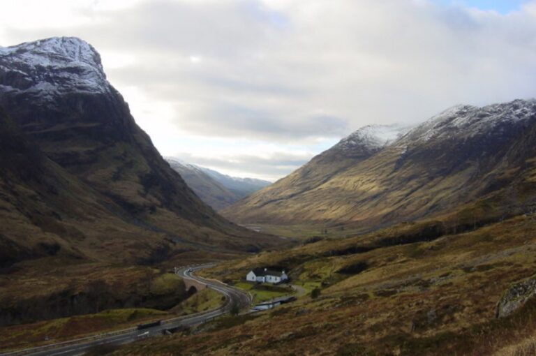 Skotské údolí Glen Coe, kulisa bondovky Skyfall