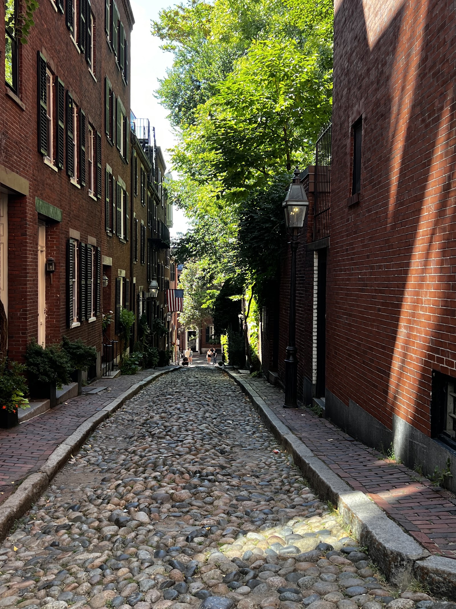 Boston, USA: 22 tipů, co vidět a dělat + Freedom Trail 5 Dlážděná Acorn Street na Beacon Hillu