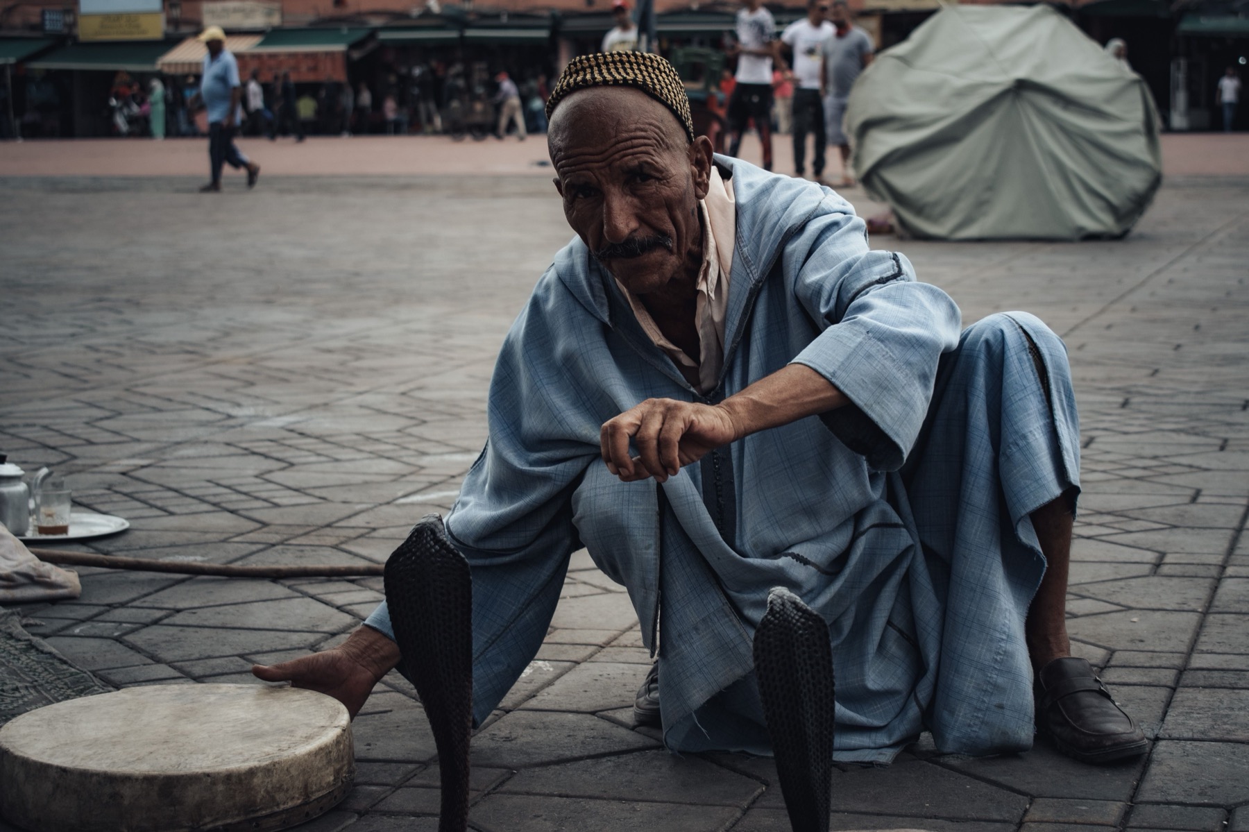 Marrakesch, Marokko: 25 Tipps + Scams, vor denen du dich 2026 hüten solltest 19 Schlangenbeschwörer auf dem Djemaa-el-Fna-Platz