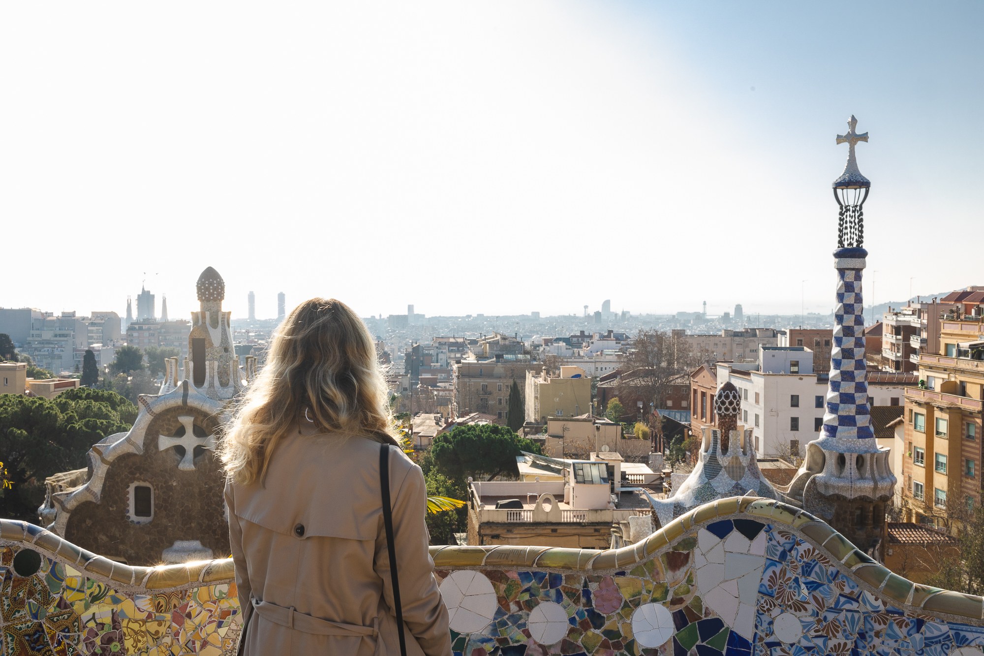 Barcelona za 3 dny: itinerář (+ varianty na 1, 2 a 5 dní) 16 Výhled na Barcelonu z terasy Park Güell