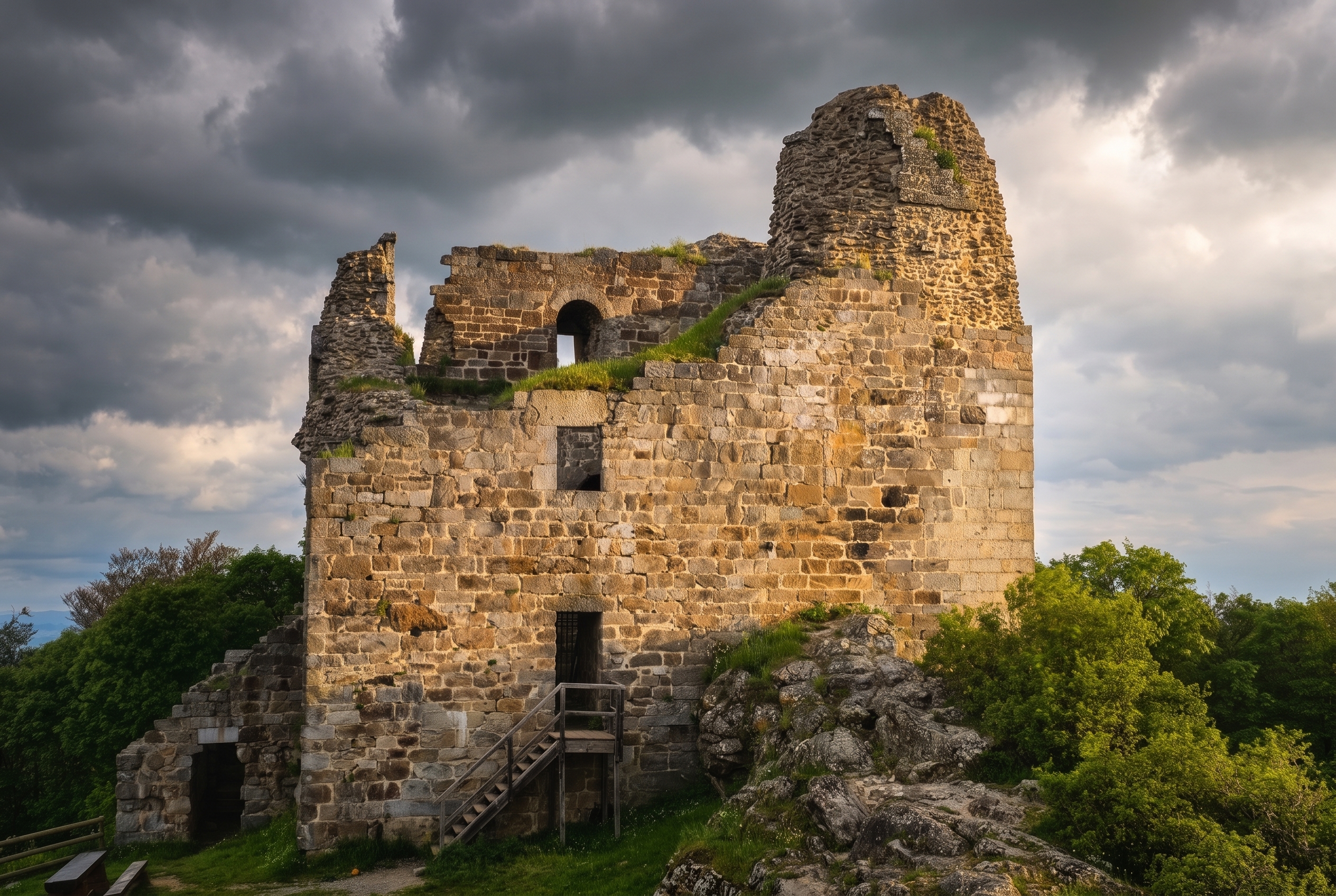 Kam na dovolenou v západních Čechách: 15 tipů na lázně i hrady 15 Nejstarší kamenný hrad v Česku, Přimda v Českém lese (foto upraveno z Wikimedia Commons, Lubor Ferenc, CC BY 4.0)