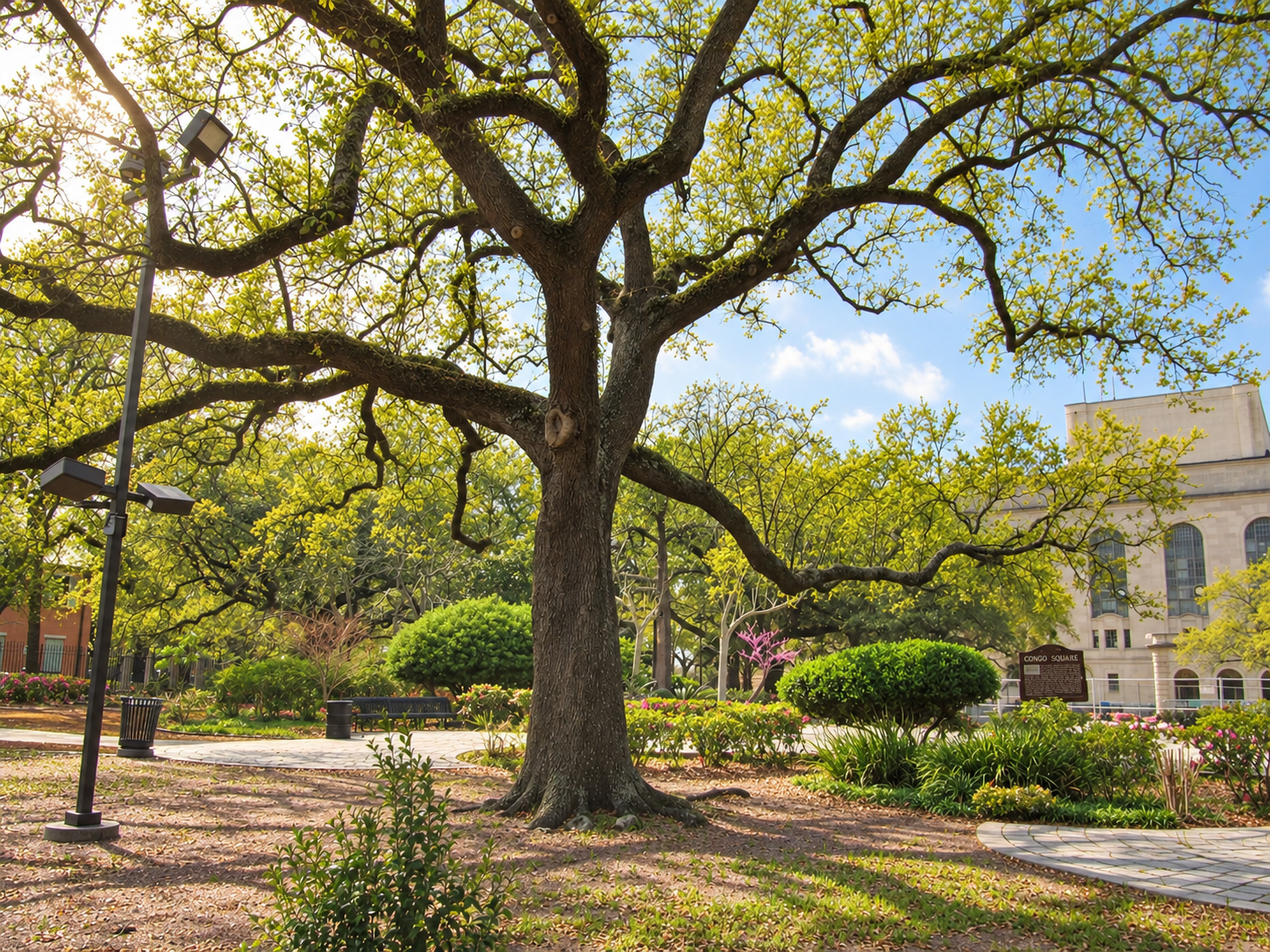 Things to Do in New Orleans: 18 Must-See Spots 9 Trees and paths at Congo Square in New Orleans