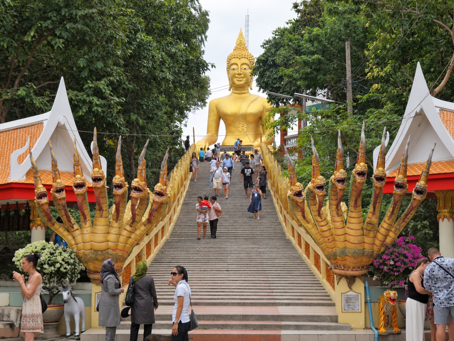 Pattaya, Thailand: 15 Things to See and Do in 2026 5 Stairway with nagas and golden Buddha at Wat Phra Yai