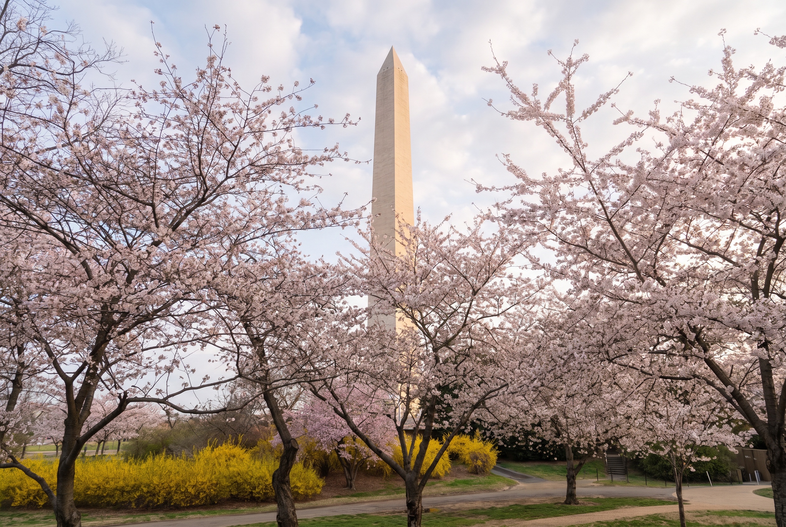 Washington D.C., USA: 22 Things to See and Do in 2026 2 Washington Monument and blooming cherry blossoms on the National Mall